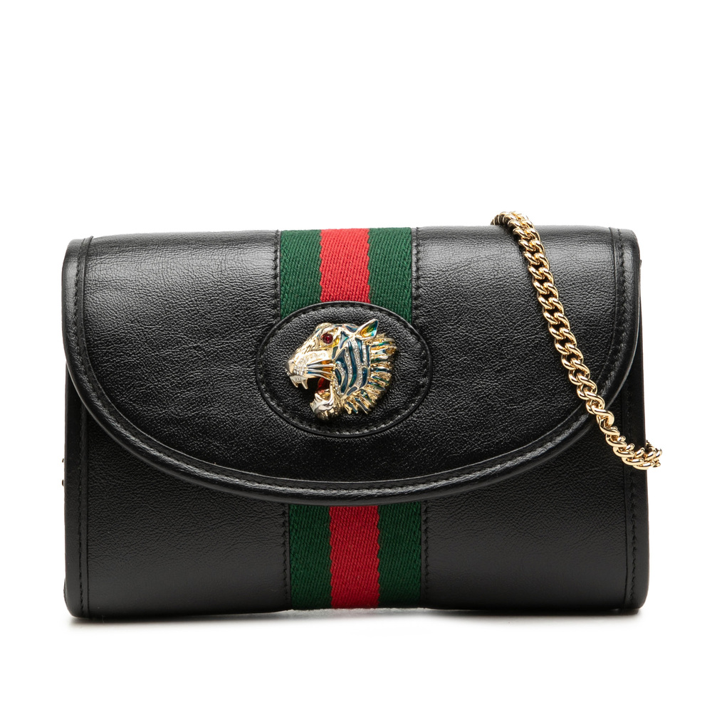Pre-Loved Gucci Mini Calfskin Rajah Web Chain Crossbody